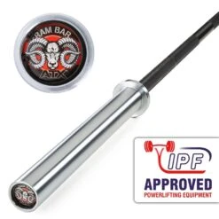 ATX® RAM BAR II Powerlifting Bar - PRO Series - Black Oxide / Hard Chrome - IPF Approved