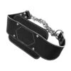 Black Leather Dipping Belt With Chain - Pullum