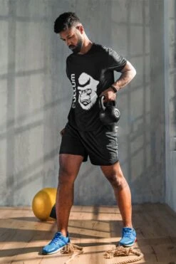 Pullum T-Shirt With Gorilla Silhouette - Black -Fitness Equipment Store Pullum Tshirt 23 4