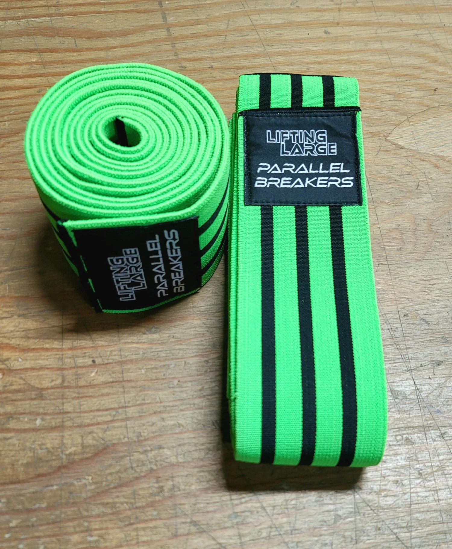 Lifting Large - Parallel Breaker Knee Wraps - Green 3 Lifting Large - Parallel Breaker Knee Wraps - Green